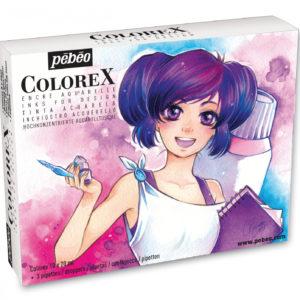 Encre Colorex. Coffret de 10 flacons 20 ml + 3 pipettes