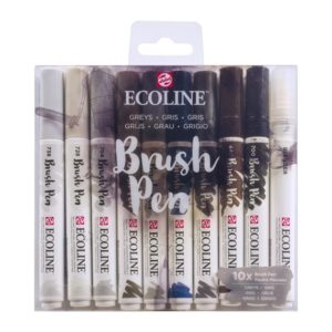 Ecoline  Set de 10 brush pen tons gris .